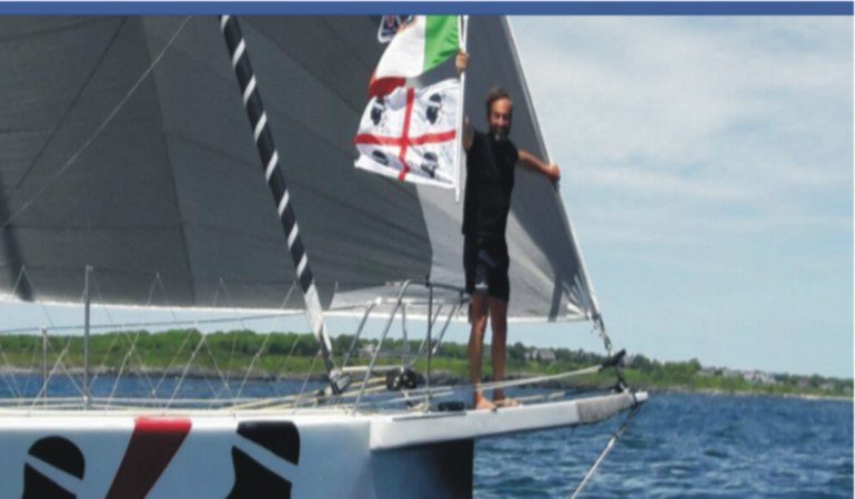 Andrea Mura, primo al traguardo della transatlantica in solitario