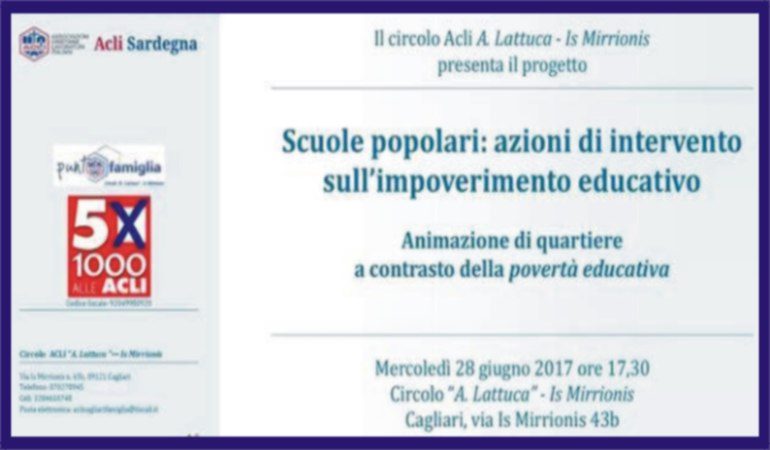 Cagliari: Scuole Popolari per intervenire sull’impoverimento educativo