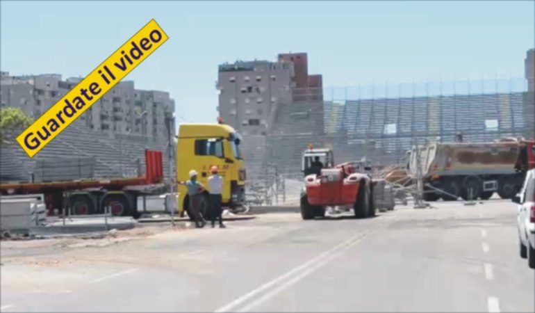 Cagliari: Stadio provvisorio “Sardegna Arena” in progress -Video