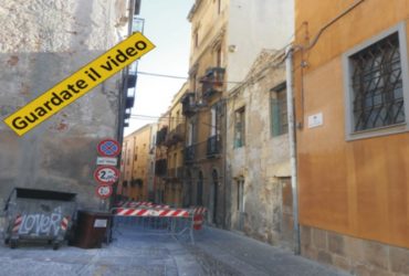 Cagliari, Castello: Via Canelles chiusa al traffico per la caduta di   calcinacci – VIDEO