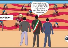 “La vignetta”: Cagliari, Su Stangioni, meglio piste ciclabili che un nuovo quartiere?