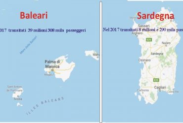 Traffico passeggeri:  Baleari battono Sardegna  dieci a zero