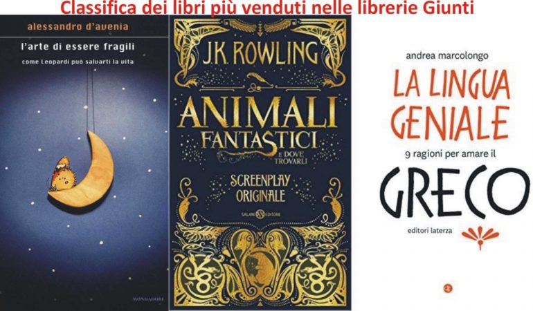 Classifica settimanale dei libri più venduti nelle librerie “Giunti al Punto”