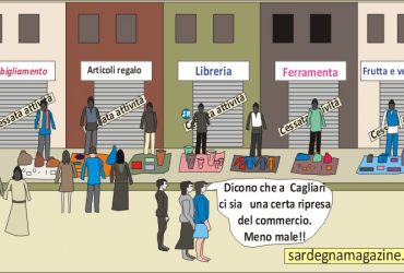 “La Vignetta”: Cagliari,    i negozi chiudono,   si moltiplicano però   quelli col tappetto