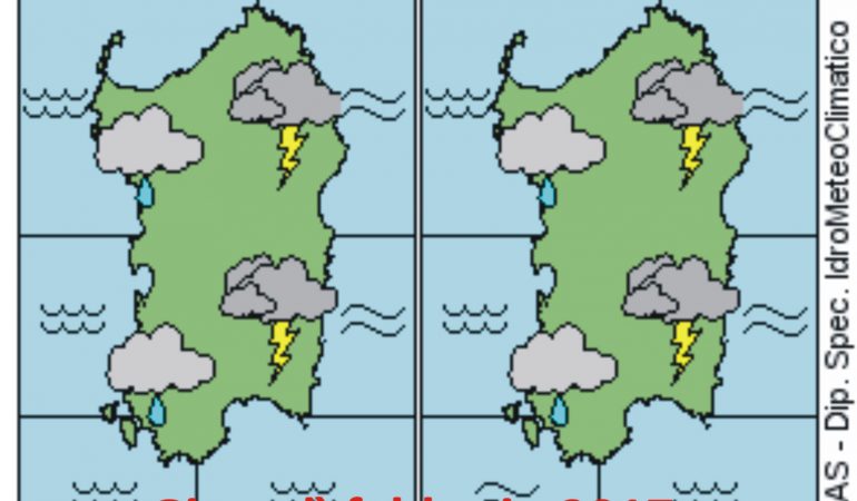 Meteo Sardegna:  Allarme Giallo  per giovedì 9 febbraio 2017