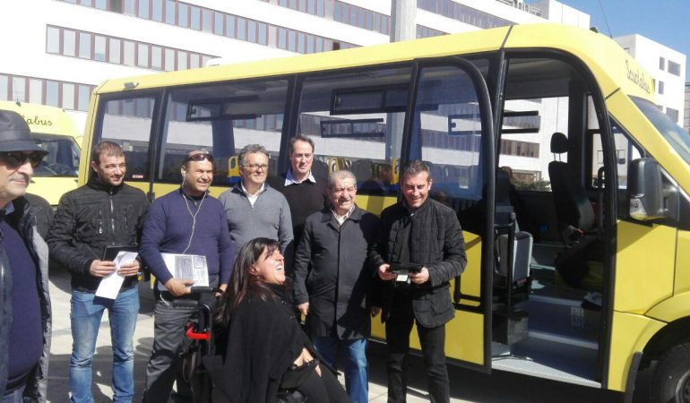 Firinu alla cerimonia di consegna di 7 scuolabus per il trasporto scolastico  