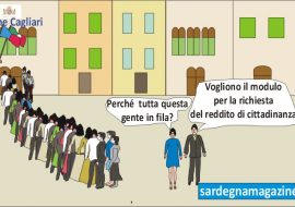 la vignetta – in tanti alla ricerca del modulo per il “Reddito di Cittadinanza” 