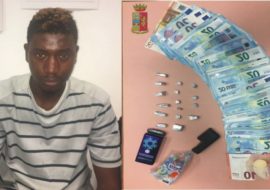 Cagliari: I Falchi arrestano uno spacciatore africano  trovato con  hashish e 1160 euro in contanti