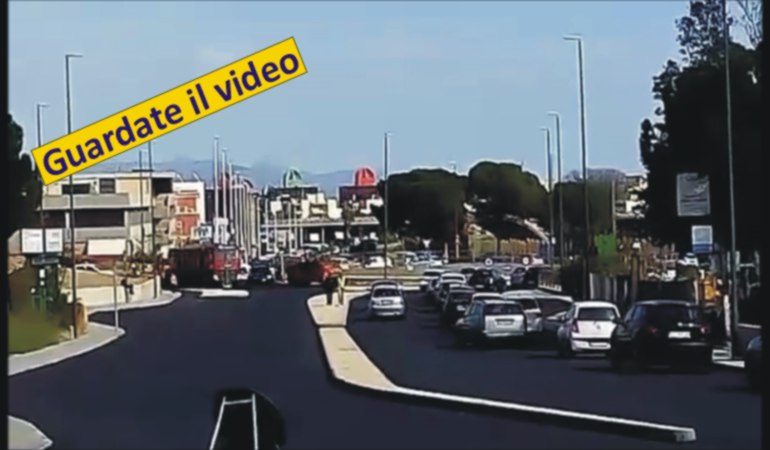 Selargius: fasi finali  nella rotatoria di via Peretti – VIDEO