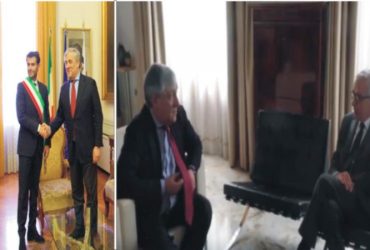 Cagliari: il Presidente del Parlamento europeo Tajani incontra Pigliaru e Zedda
