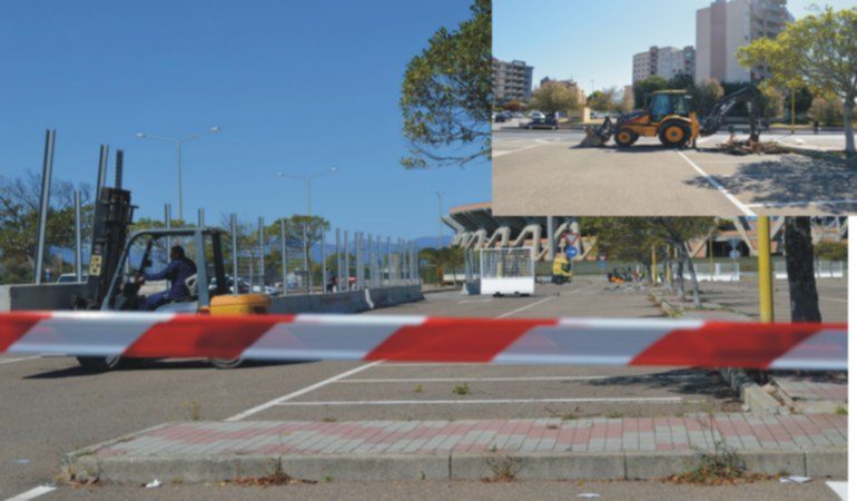 Cagliari, Sant’Elia:  stadio provvisorio,   iniziati i lavori  di recinzione dell’area