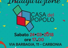 Carbonia, sabato 24 inaugurazione Casa del Popolo