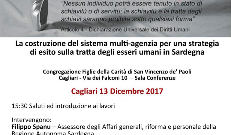 Tratta esseri umani: domani 13 dicembre incontro a Cagliari nella sede della Congregazione delle Figlie della Carità