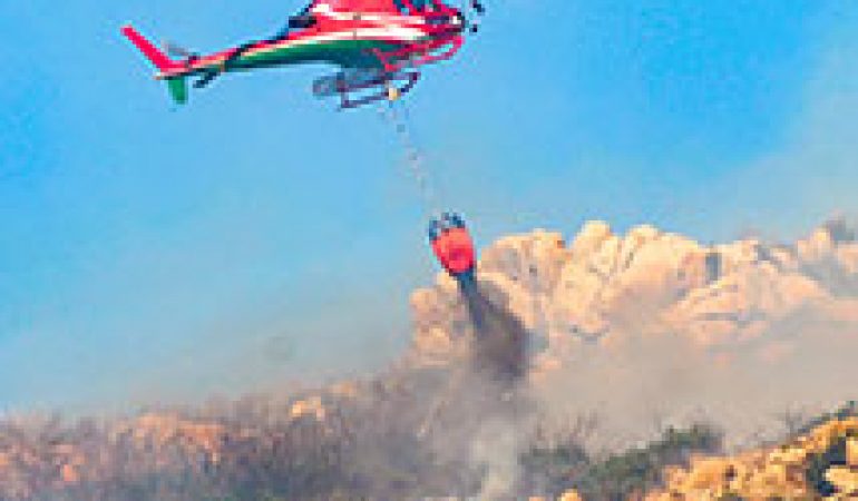 Incendio nel pomeriggio a Quartu S.Elena domato con l’ausilio di mezzi aerei