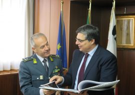 Visita ufficiale in Consiglio del nuovo comandante regionale della Guardia di finanza, il generale di Brigata Bruno Bartoloni