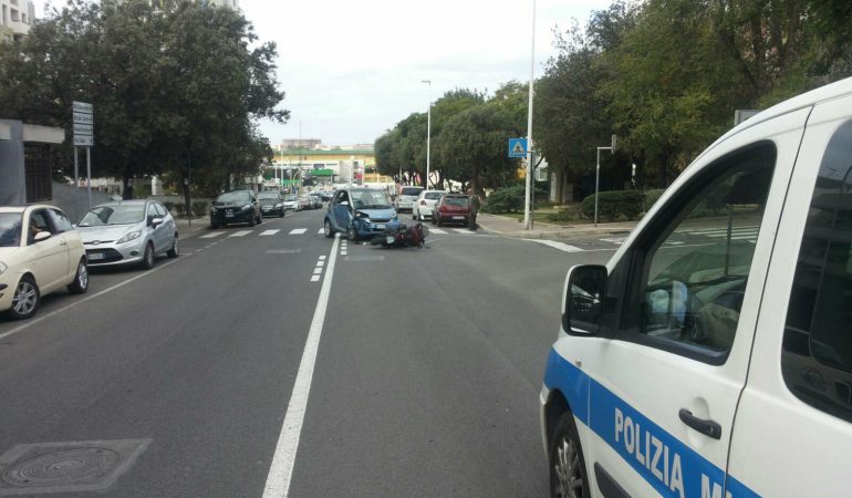 Cagliari: motociclista ferito per una mancata precedenza
