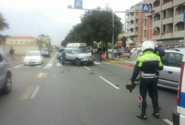 Tamponamento in viale Poetto a Cagliari